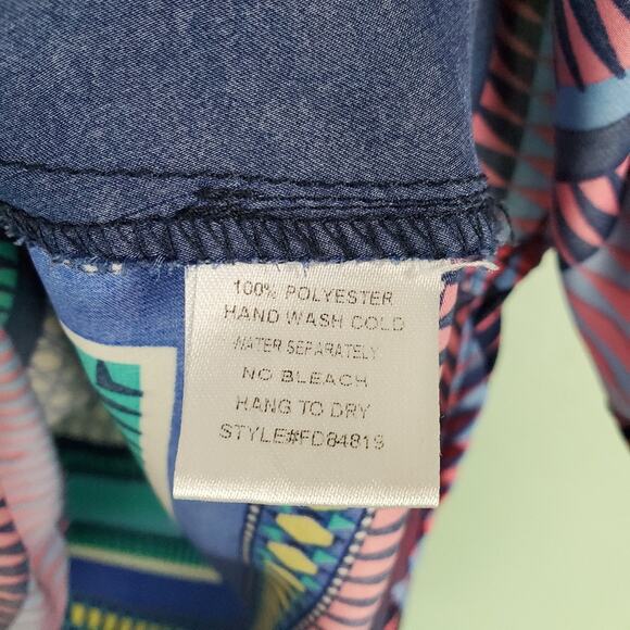 Brixon Ivy Fallon Mixed Geometric Print Sleeveless Blouse Size XL - Picture 5 of 6